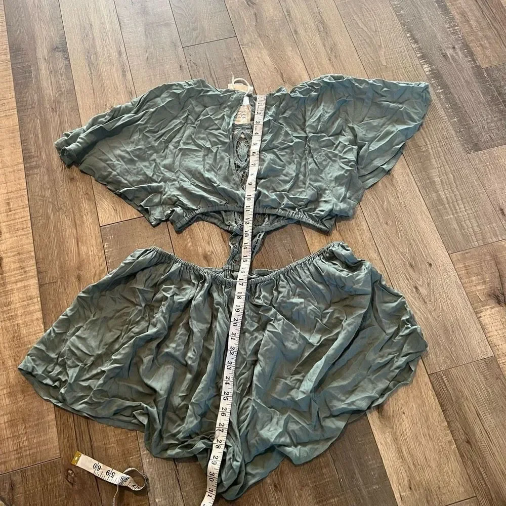 Free People Flowy Sage Green Romper size M